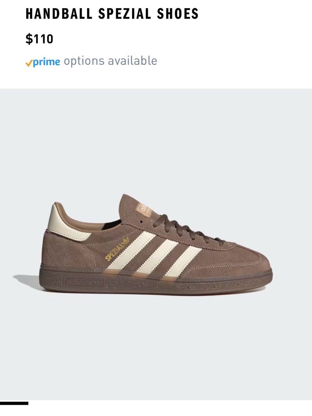 adidas Brown Spezial Sneakers with Cream Stripes